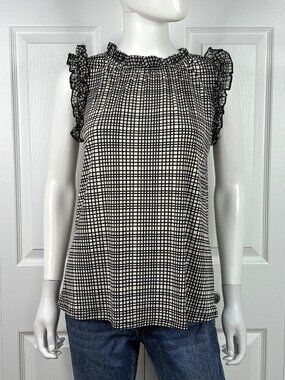 NY COLLECTION women's Short-sleeved plaid summer top small